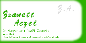 zsanett aczel business card