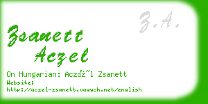 zsanett aczel business card